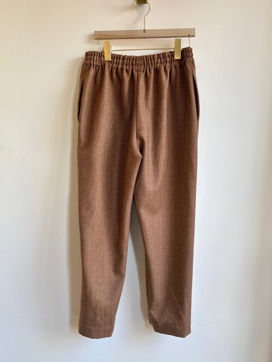 Caramel Herringbone Wool Blend Joggers - Made X Hudson