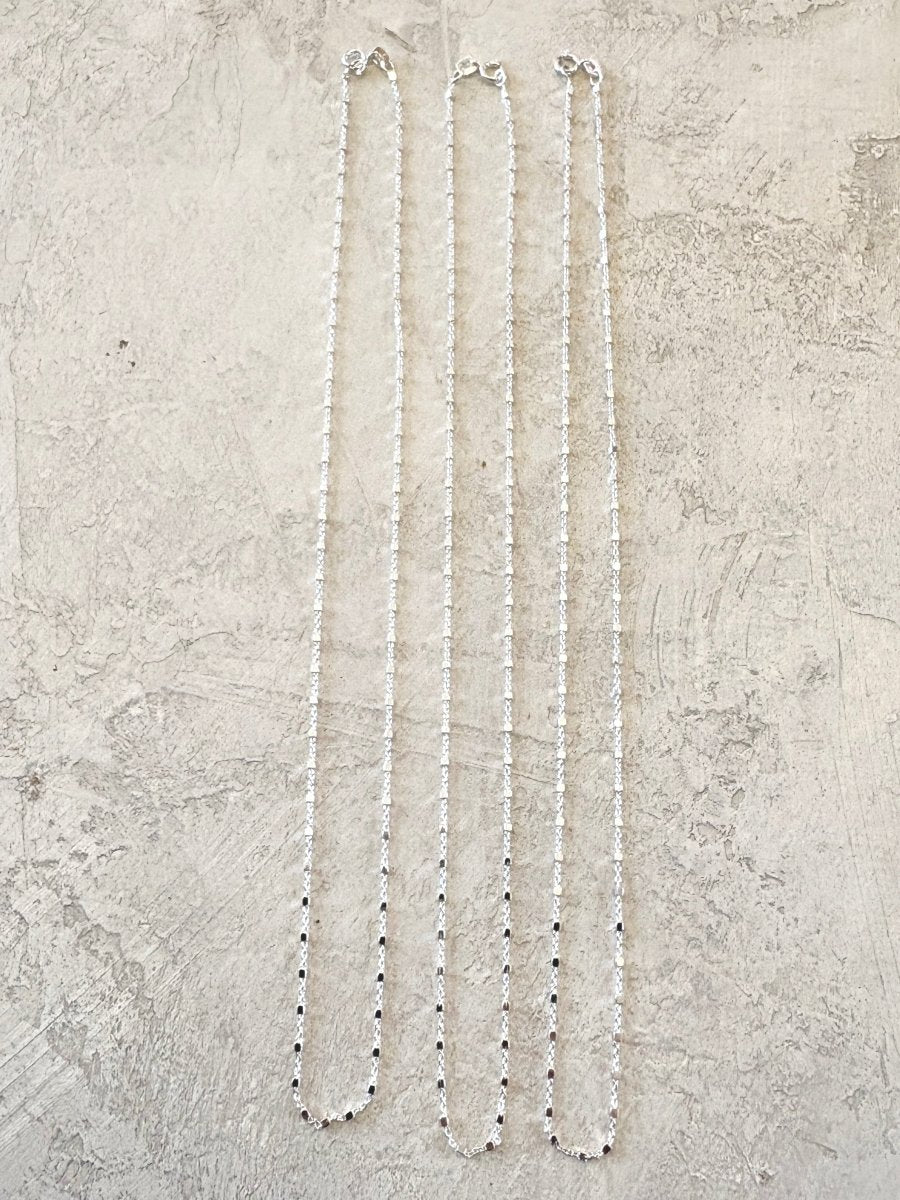 Solid Silver Mini Cube Chain | 2.5mm (16" Length) - Made X Hudson