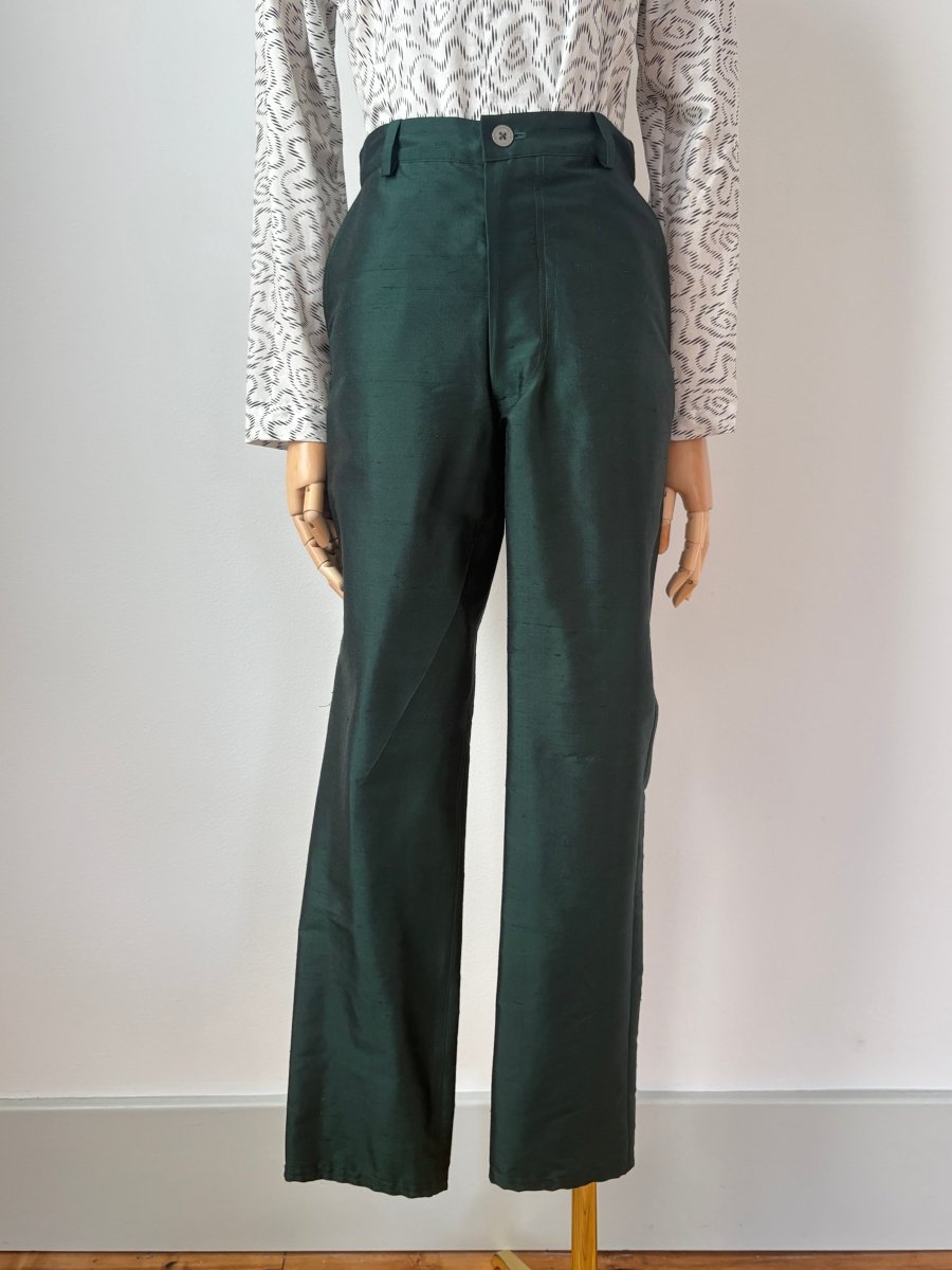 Marlene Jean in Emerald Silk Shantung - Made X Hudson