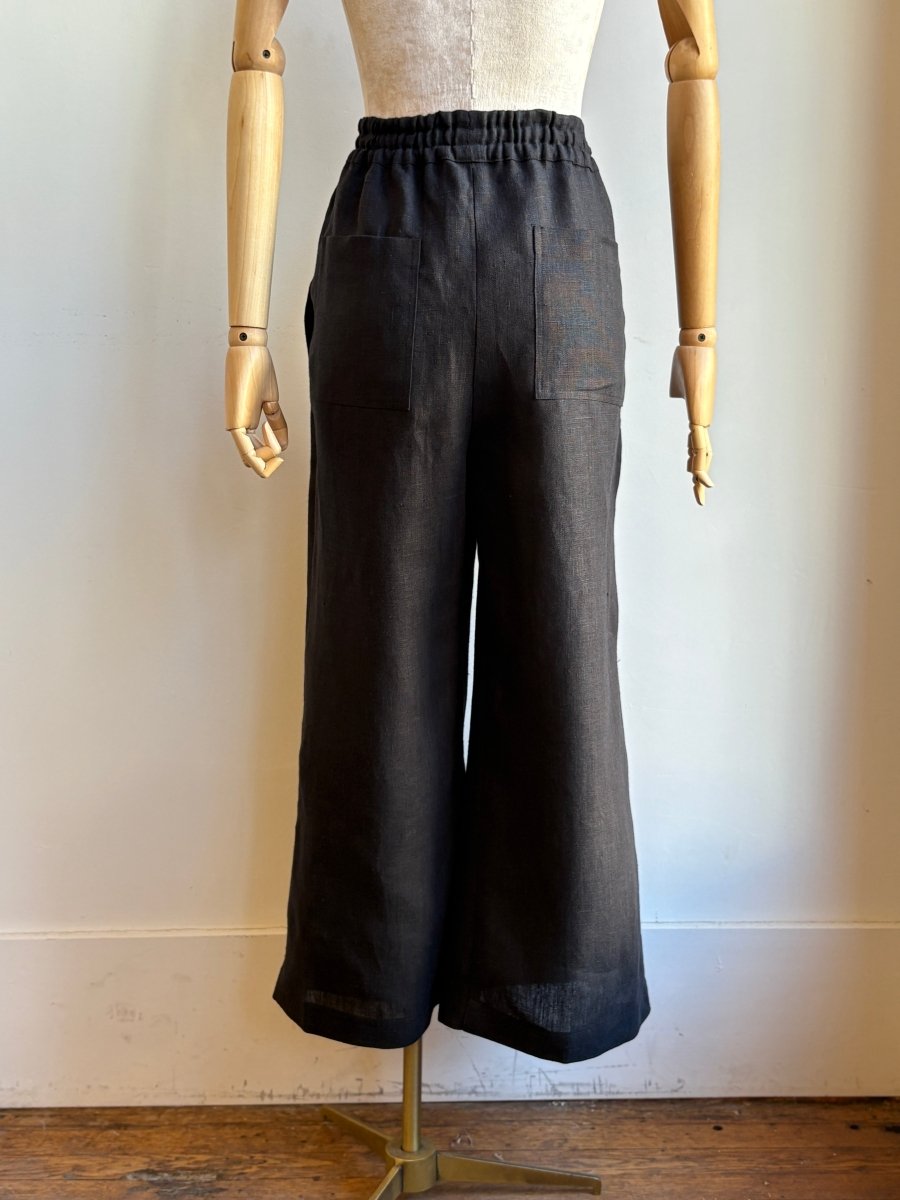 Black Linen Wide - Leg Pant - Made X Hudson