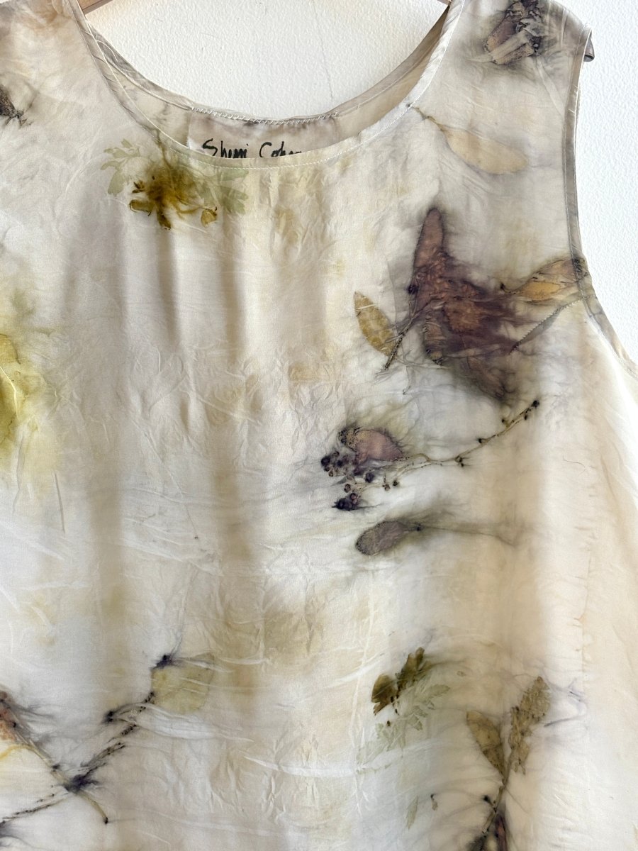 Yellow & Cream Botanically Printed Tank Top (Reworked) - Made X Hudson