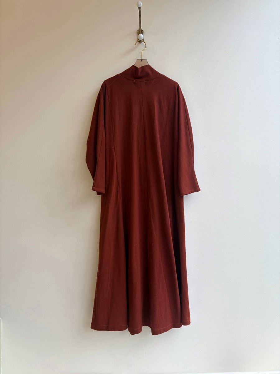 Orange Wool Blend Zero Waste Caftan Dress - Made X Hudson