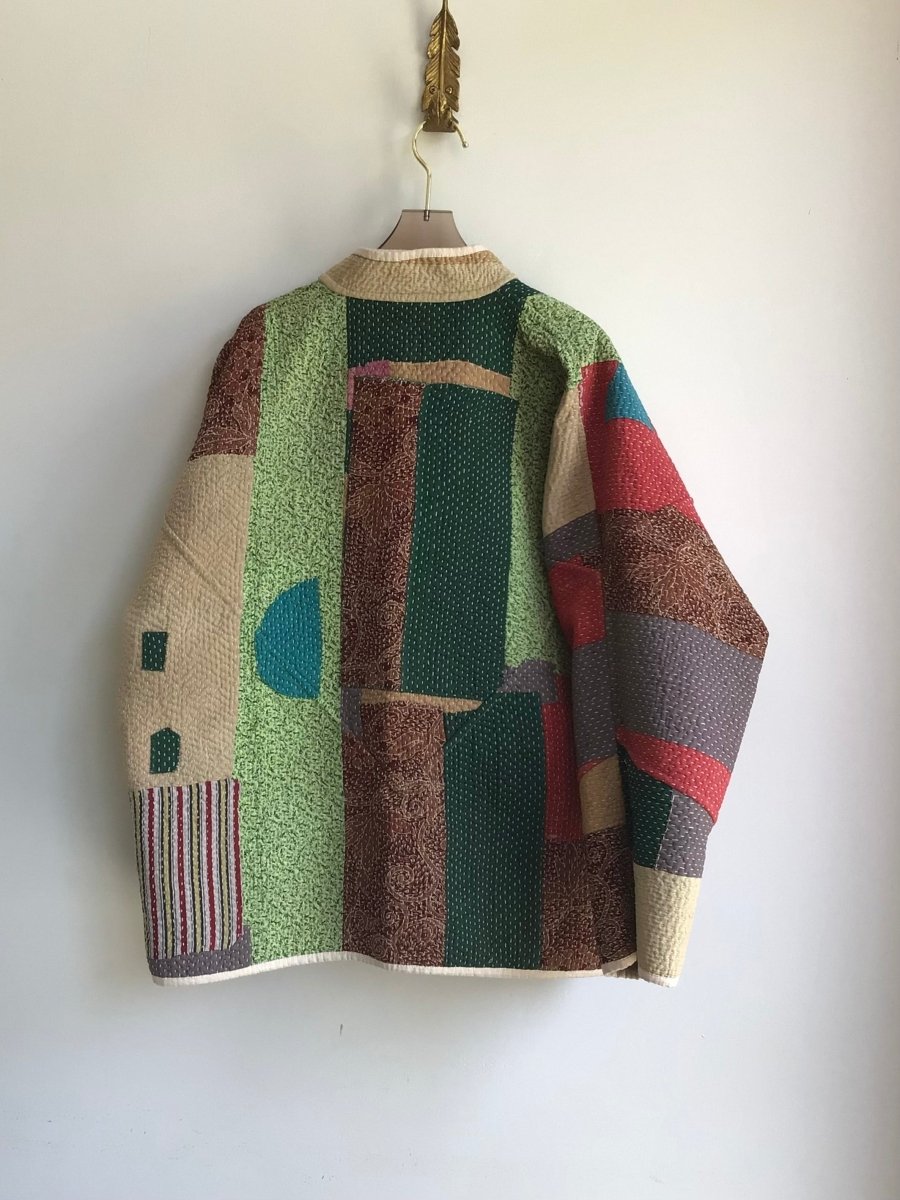 Reversible Ladhiya Quilted Jacket in Sky Blue, Blue, Grey & Green, Lime, Red, Teal, Grey, Pink, Tan - Made X Hudson