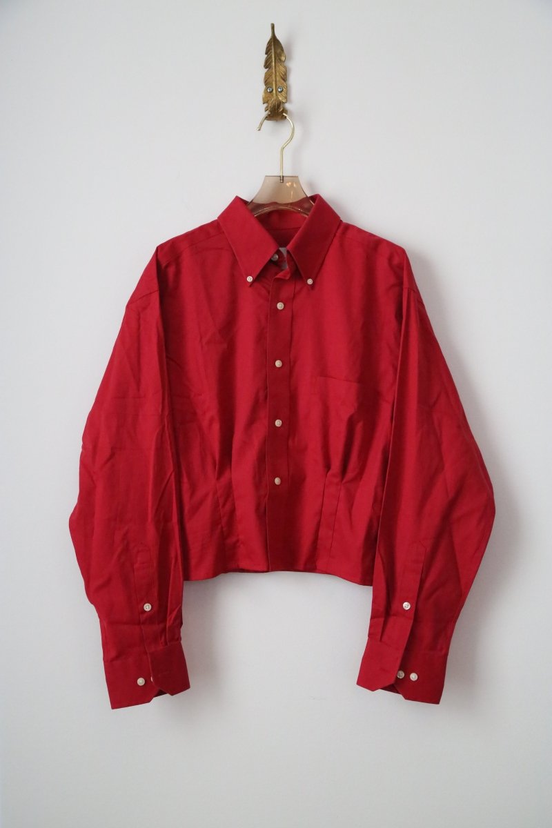 The Kevin Top | Cranberry Red with Gathered Waist (Reworked) - Made X Hudson