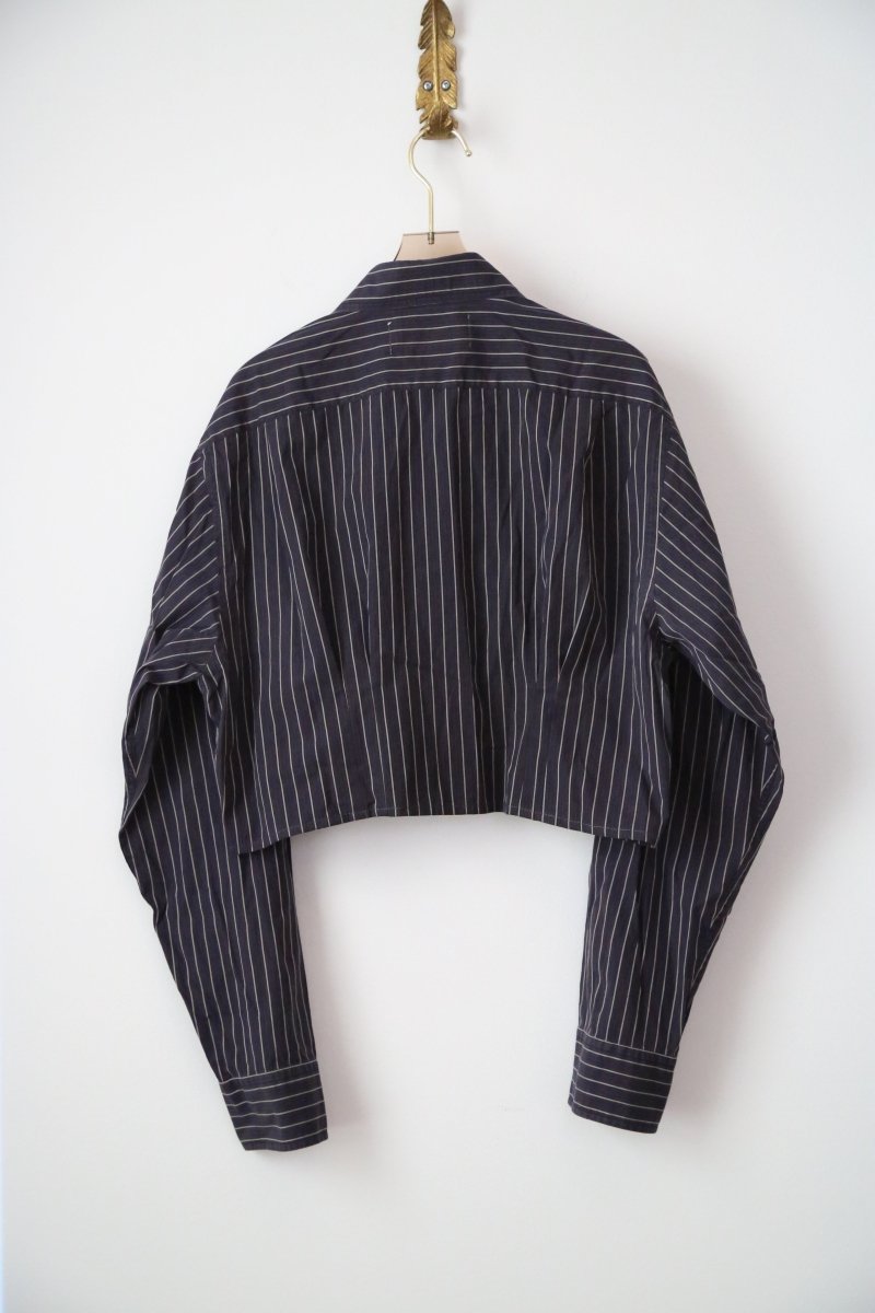 The Kevin Top | Charcoal, Plum, and Mist Grey Stripe with Gathered Waist (Reworked) - Made X Hudson