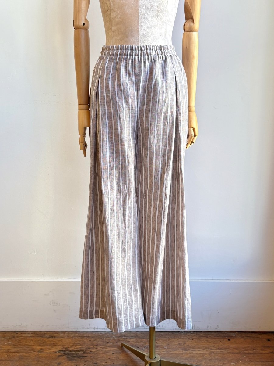 Striped Linen Wide - Leg Pant - Made X Hudson