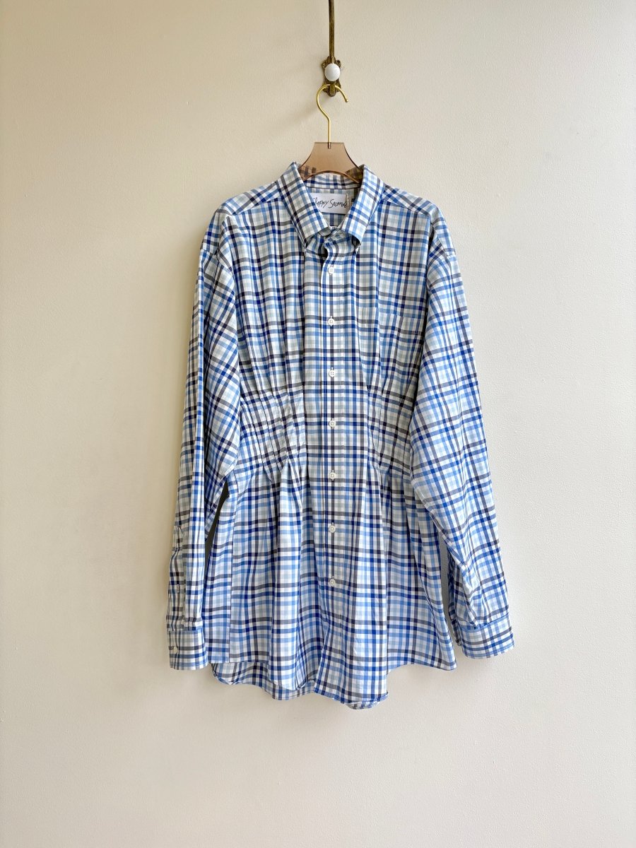 Kevin Dress | Blue & White Checkered Shirt Dress (Reworked) - Made X Hudson