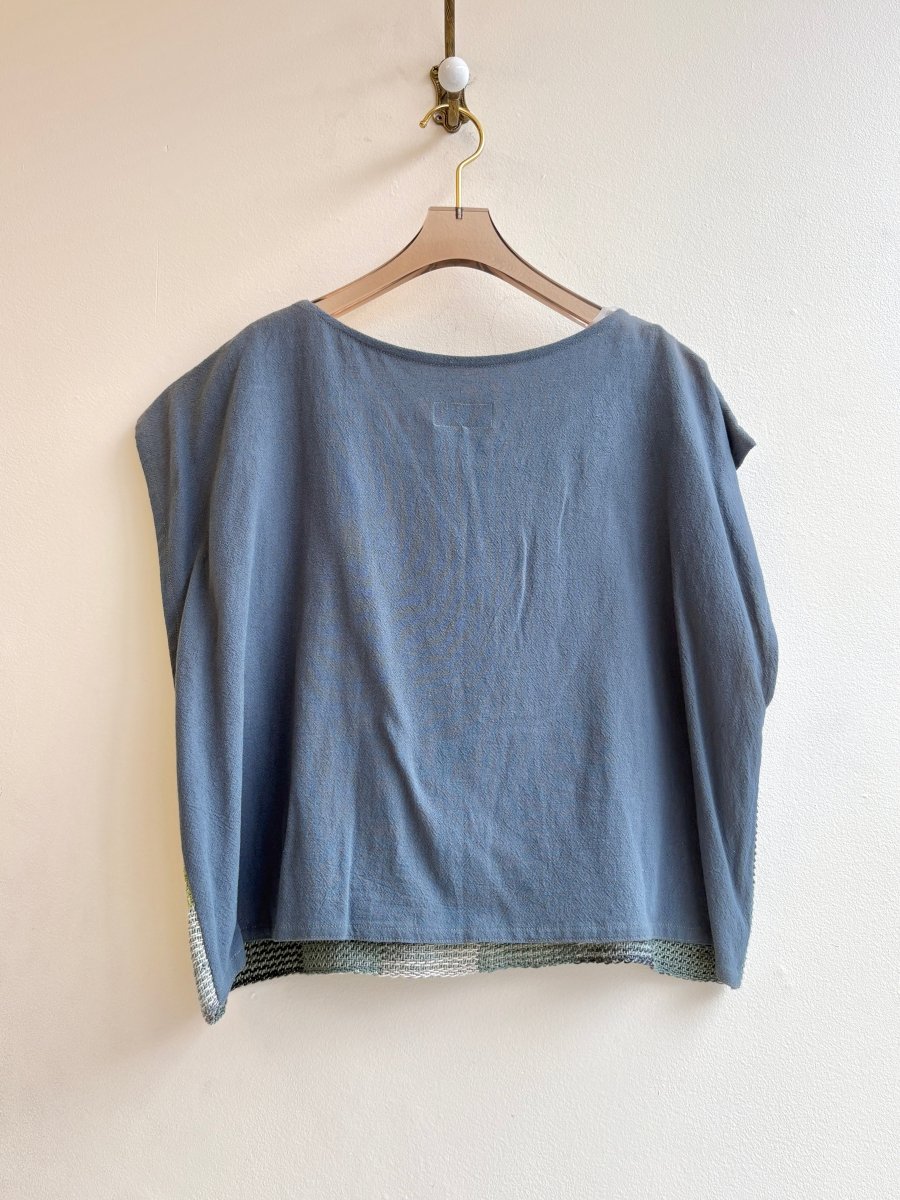 Handwoven Blouse in Teal & Green - Made X Hudson