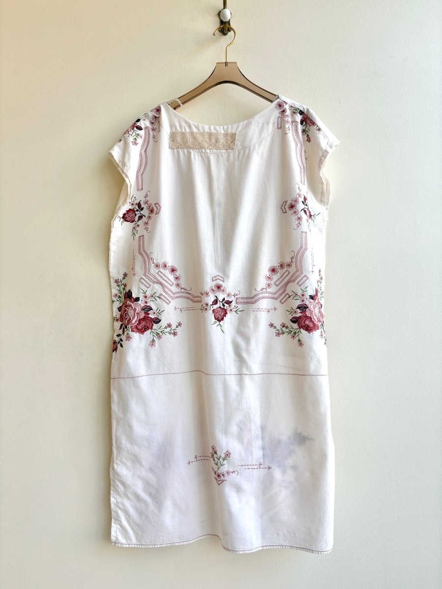 Dusty Rose Embroidered Farmhouse Dress - Made X Hudson