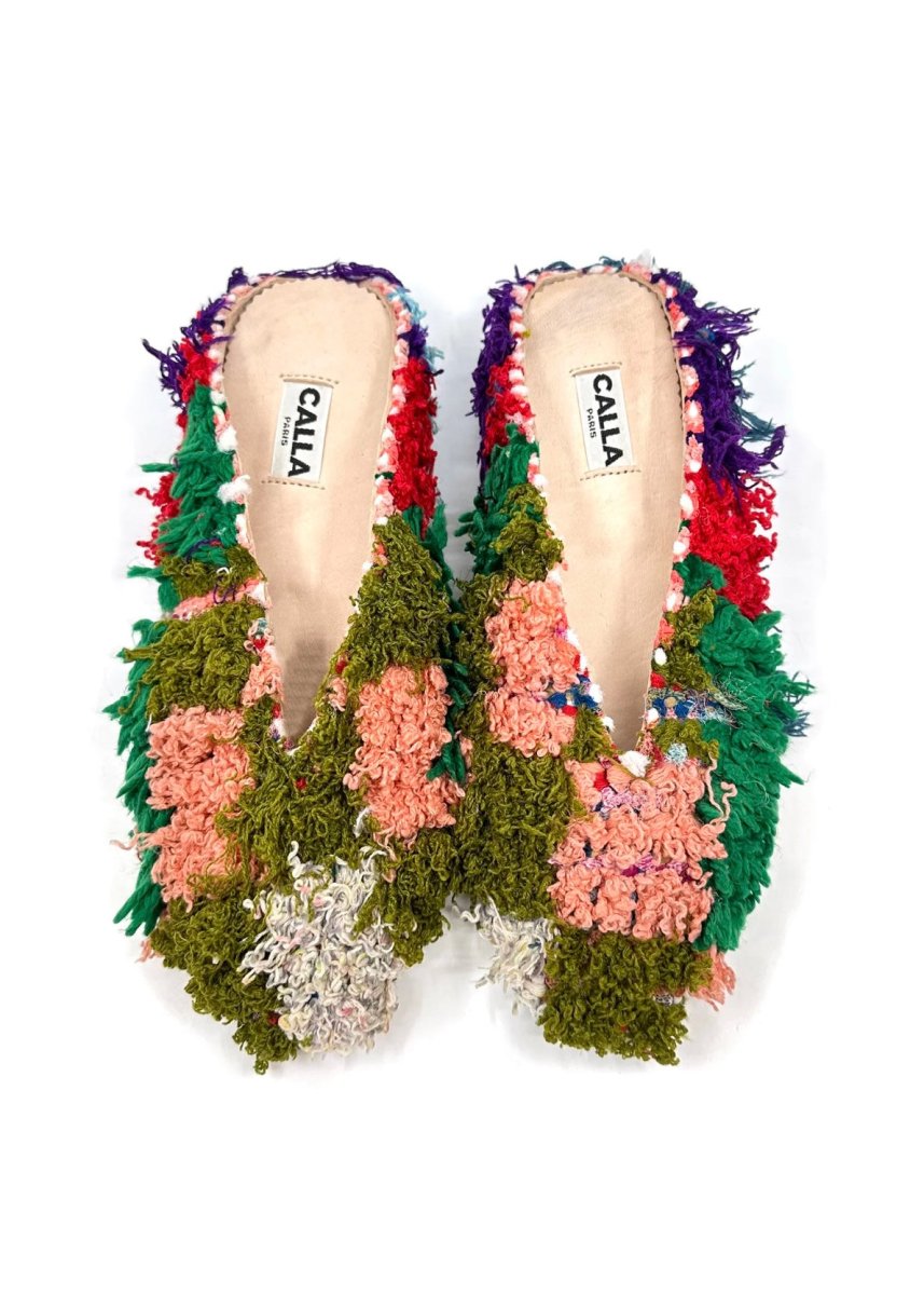 Aili Babouche “Matiz” Mules In Colors Rose Pink, Olive, Purple, Red, Green, & Cream (Size 41) - Made X Hudson