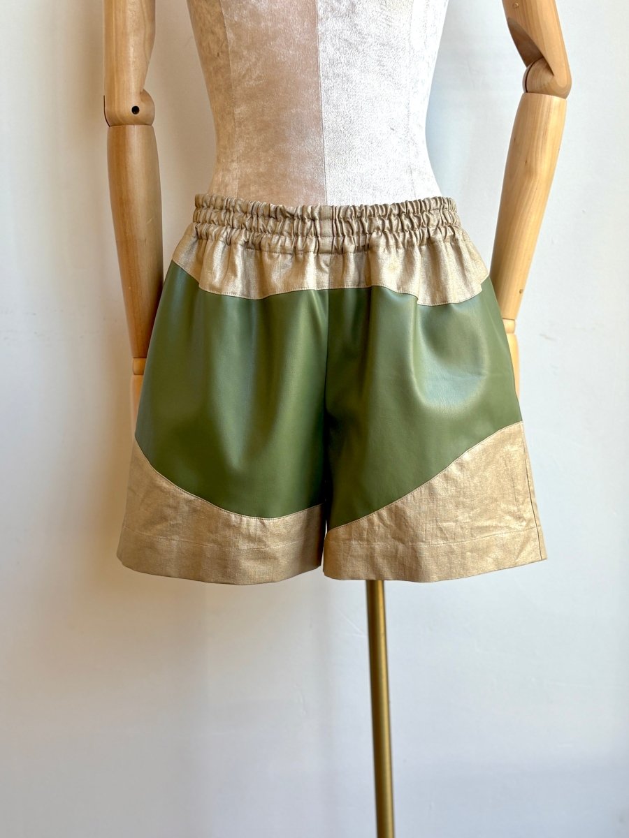 Green & Gold Wave Shorts - Made X Hudson