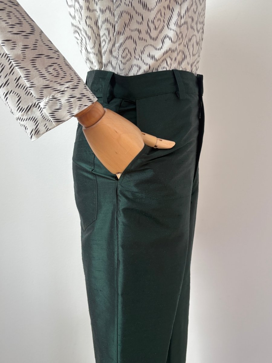 Marlene Jean in Emerald Silk Shantung - Made X Hudson