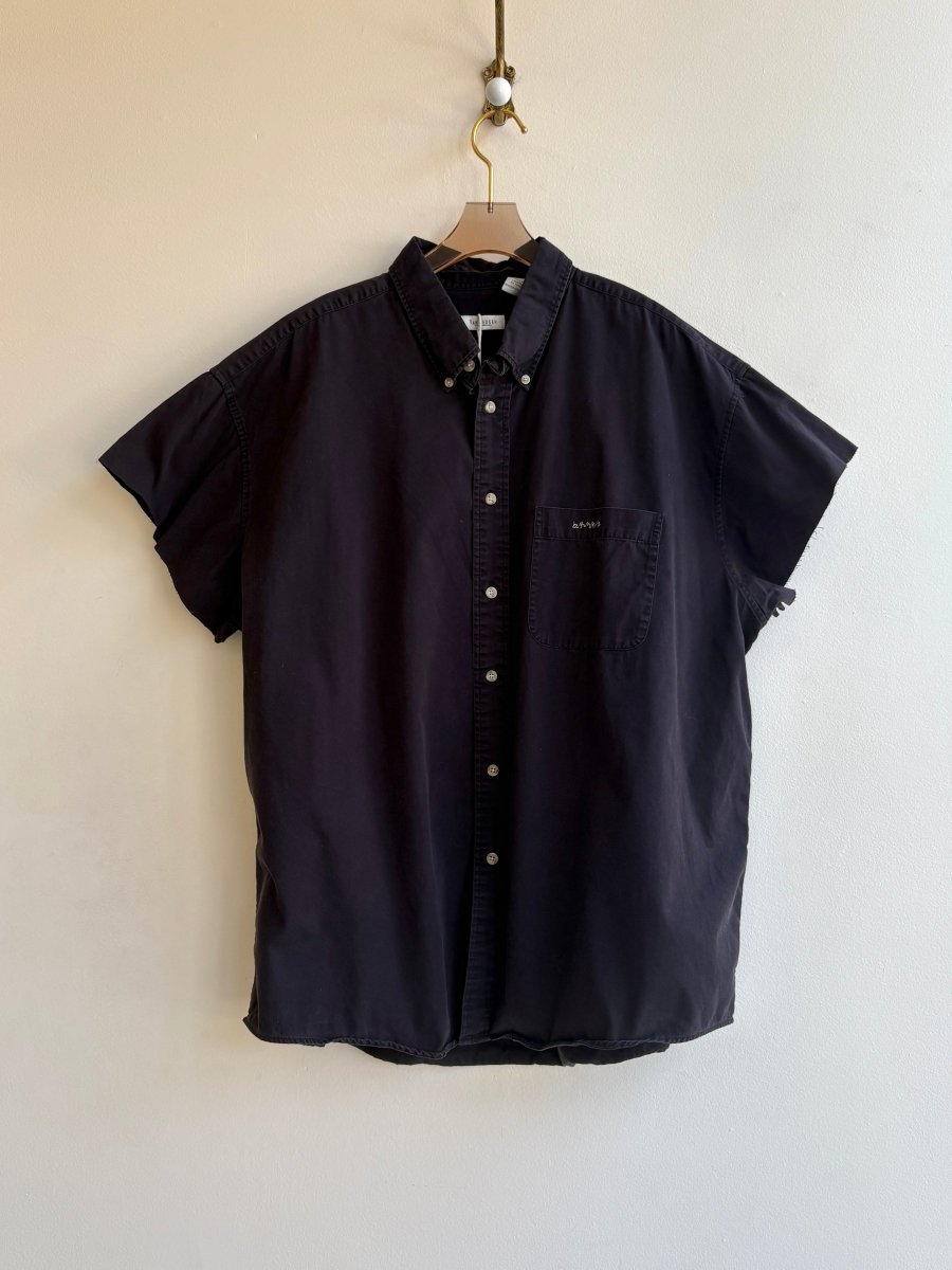 Black Everyday Button Down Short Sleeve Shirt (Reworked) - Made X Hudson