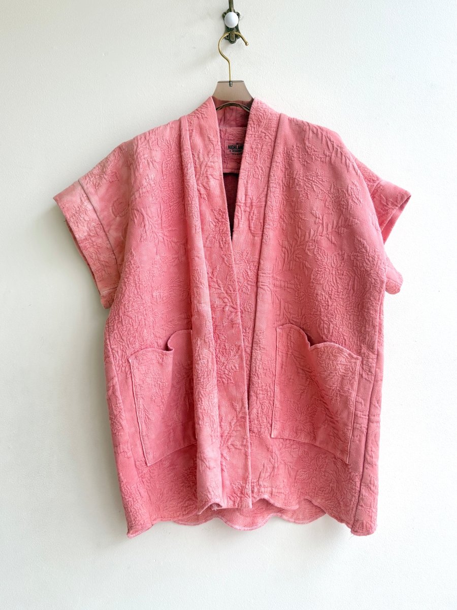 Heirloom Matelasse Quilt Haori Vest in Coral - Made X Hudson