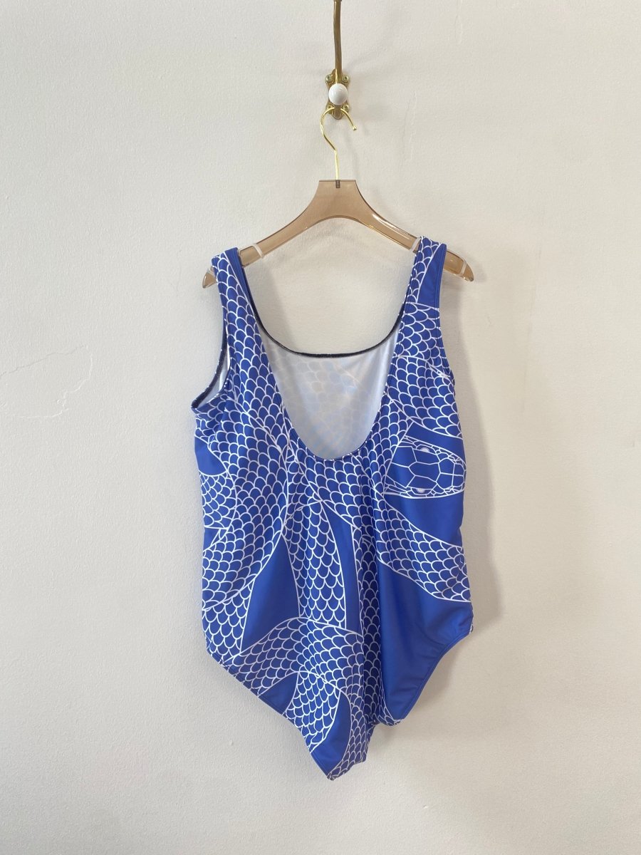 Blue Snake Print One Piece Swimsuit - Made X Hudson