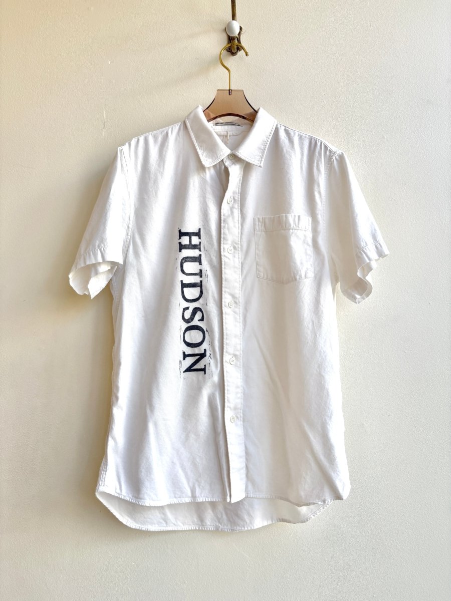 “Felix” White Hudson Print Shirt (Reworked) - Made X Hudson