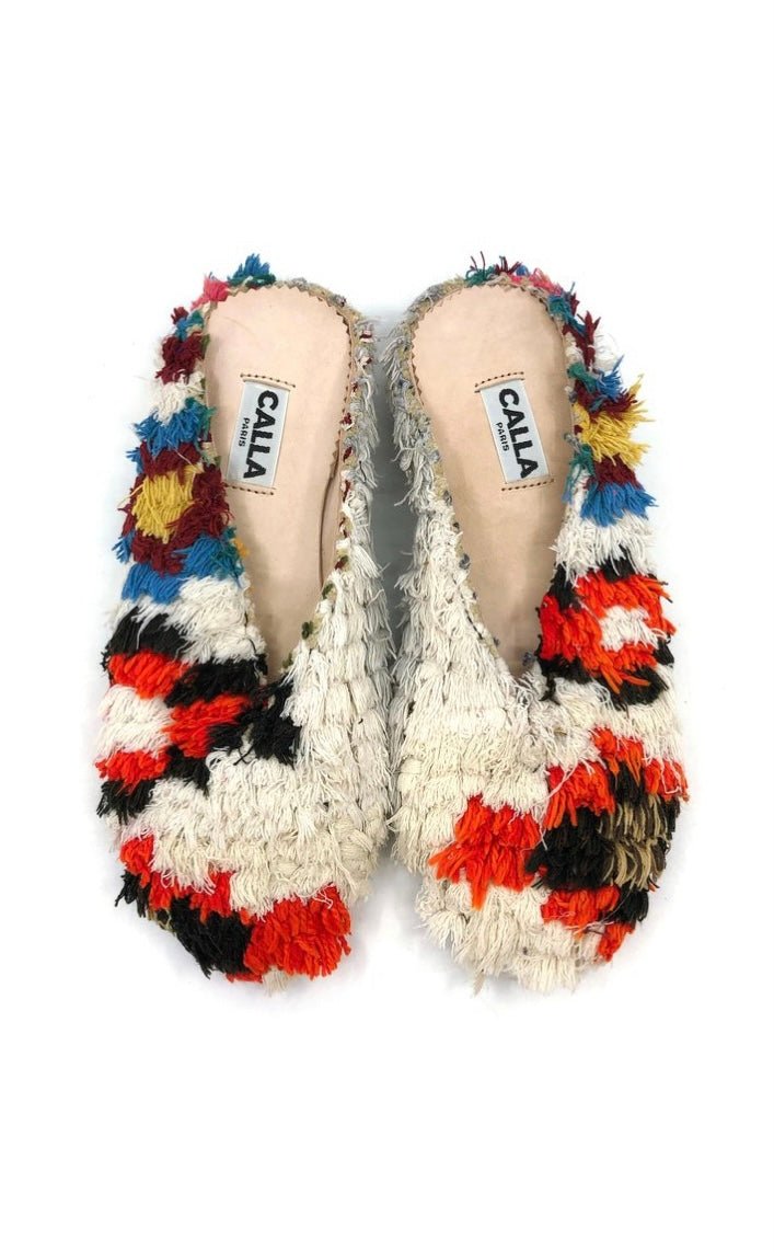 Aili Babouche “Ermioni” Mules In Colors Cream, Orange, & Brown (Size 40) - Made X Hudson