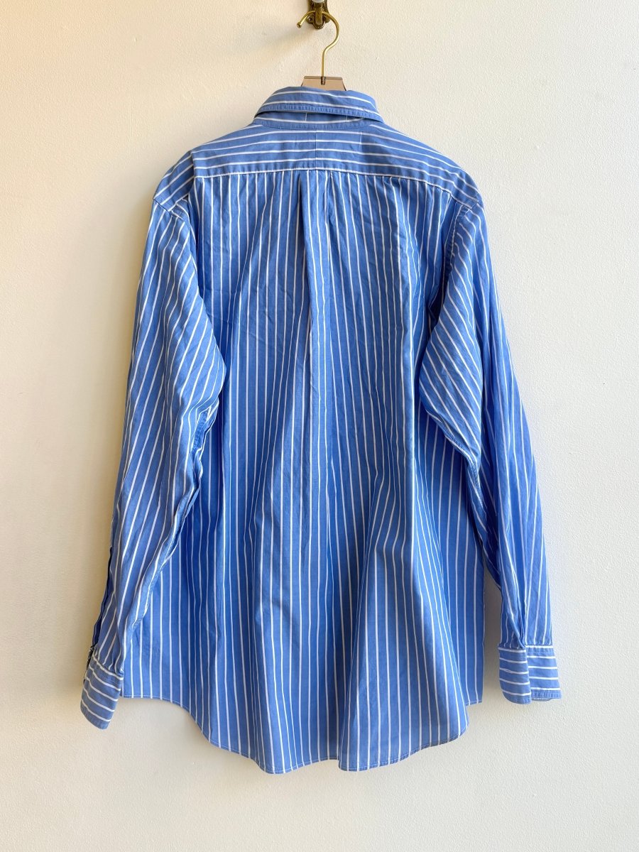 "Shane” Blue and White Stripe Spring Onion Print (Reworked) - Made X Hudson