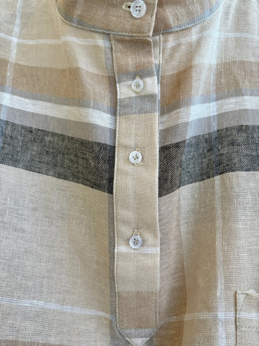 Tan Plaid Popover Shirt - Made X Hudson