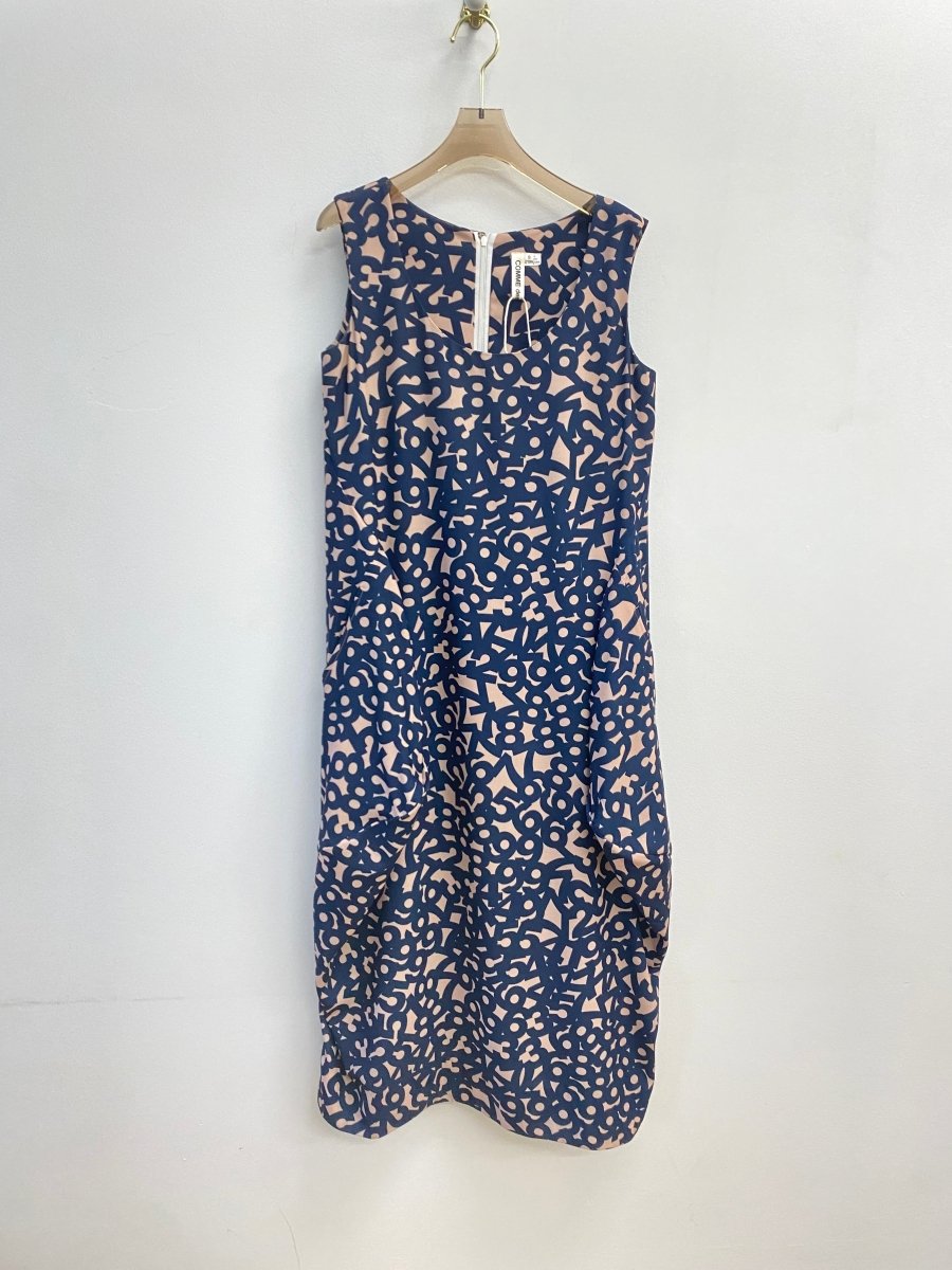 Comme Des Garcons | Blush & Navy Numbers Printed Cocktail Dress - Made X Hudson