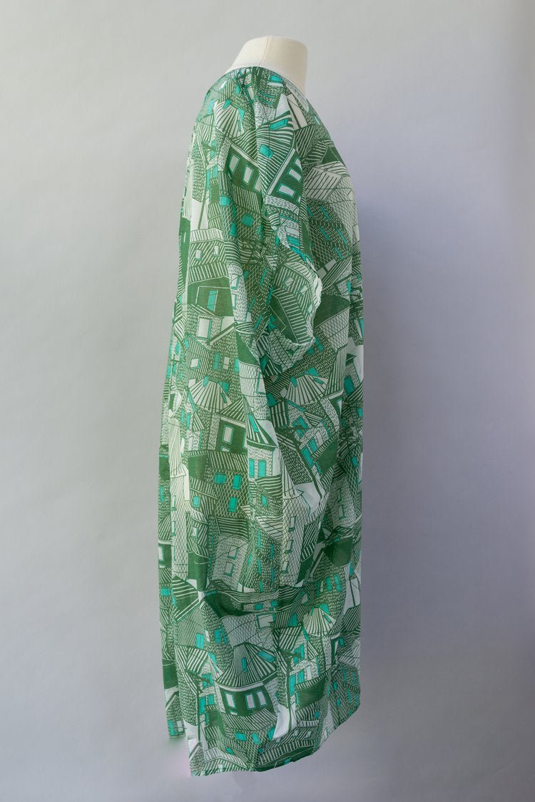 Green Village Print Kaftan - Made X Hudson