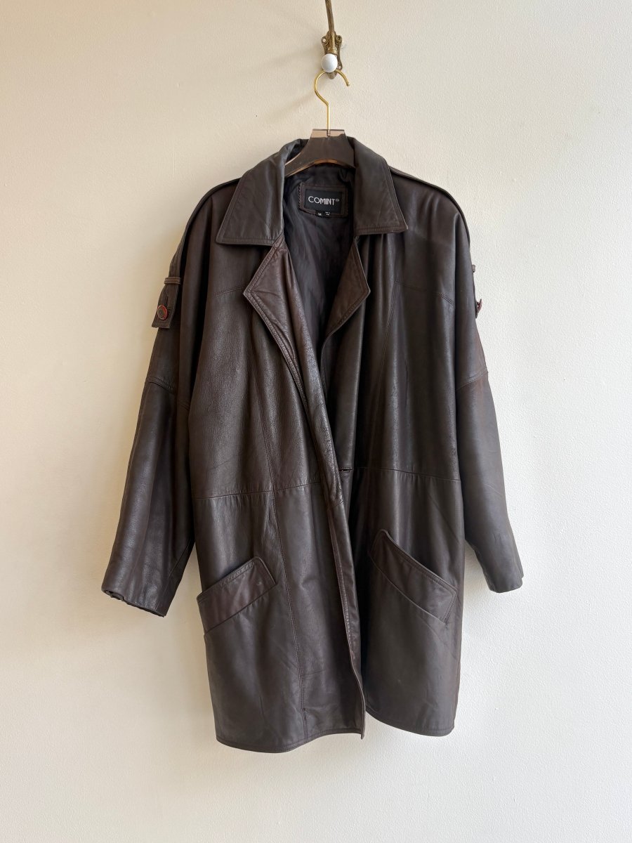Comint | Chocolate Brown Leather Jacket (Vintage) - Made X Hudson