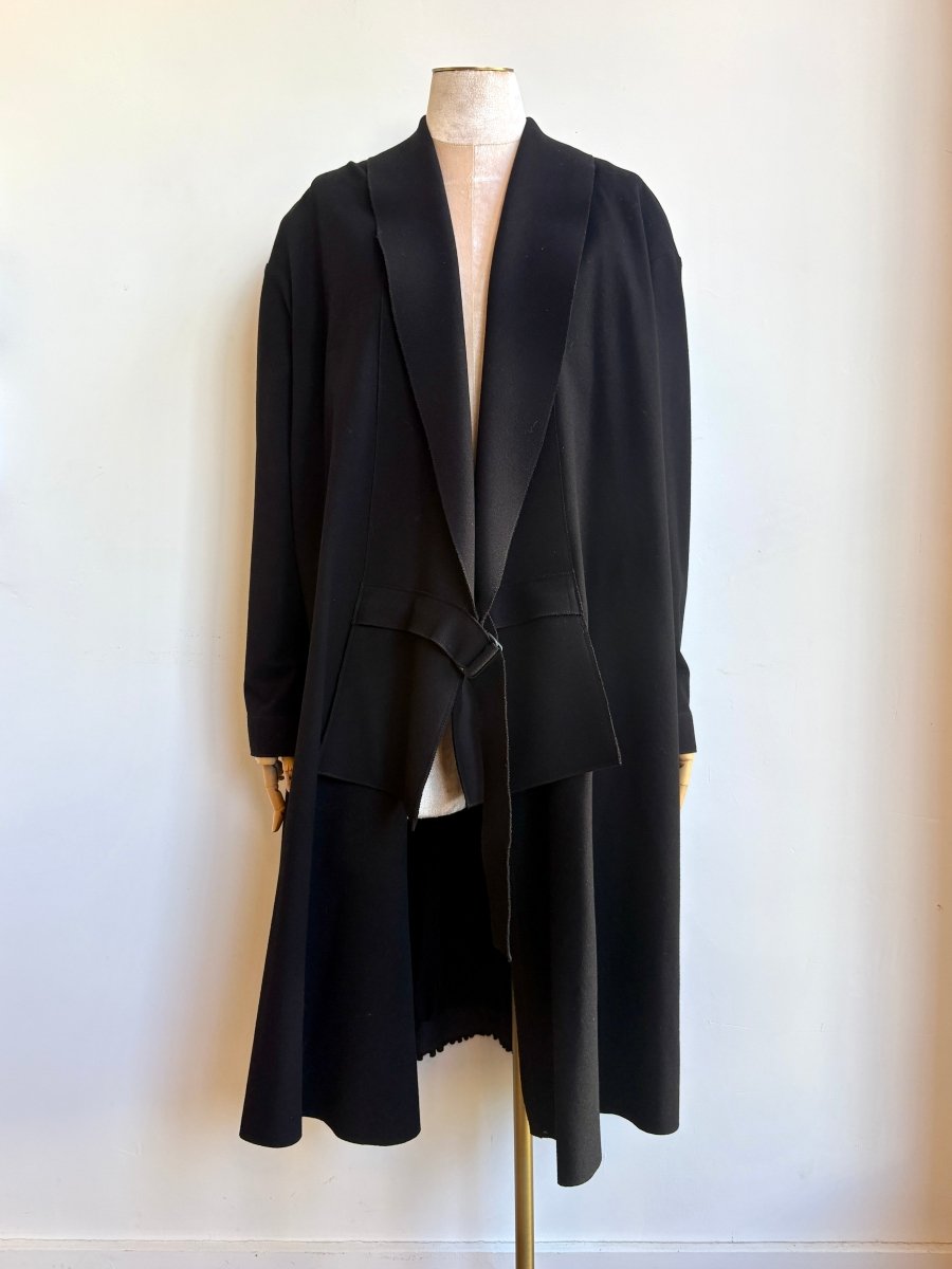 Marie Saint Pierre | Black Coat with Belt Tie (Vintage) - Made X Hudson