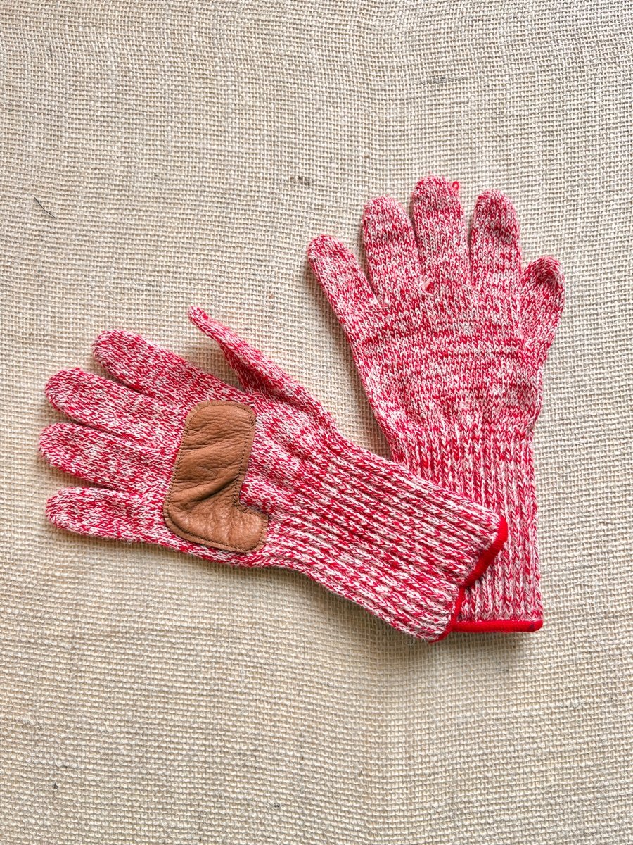 Red Marl Driving Gloves w/ Tan Deerskin Patch | Women's One Size - Made X Hudson