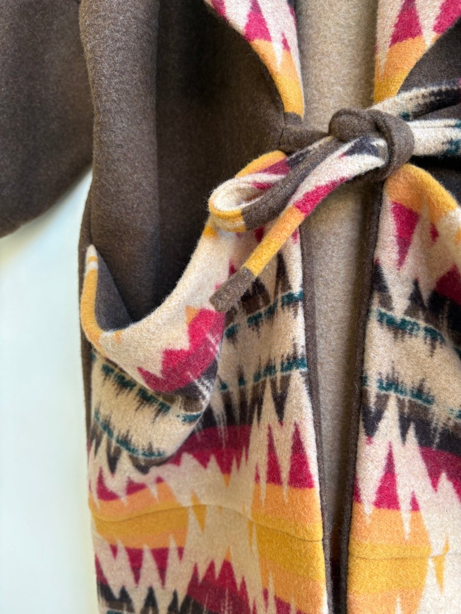 Southwestern Brown + Neutral Long Chore Jacket - Made X Hudson