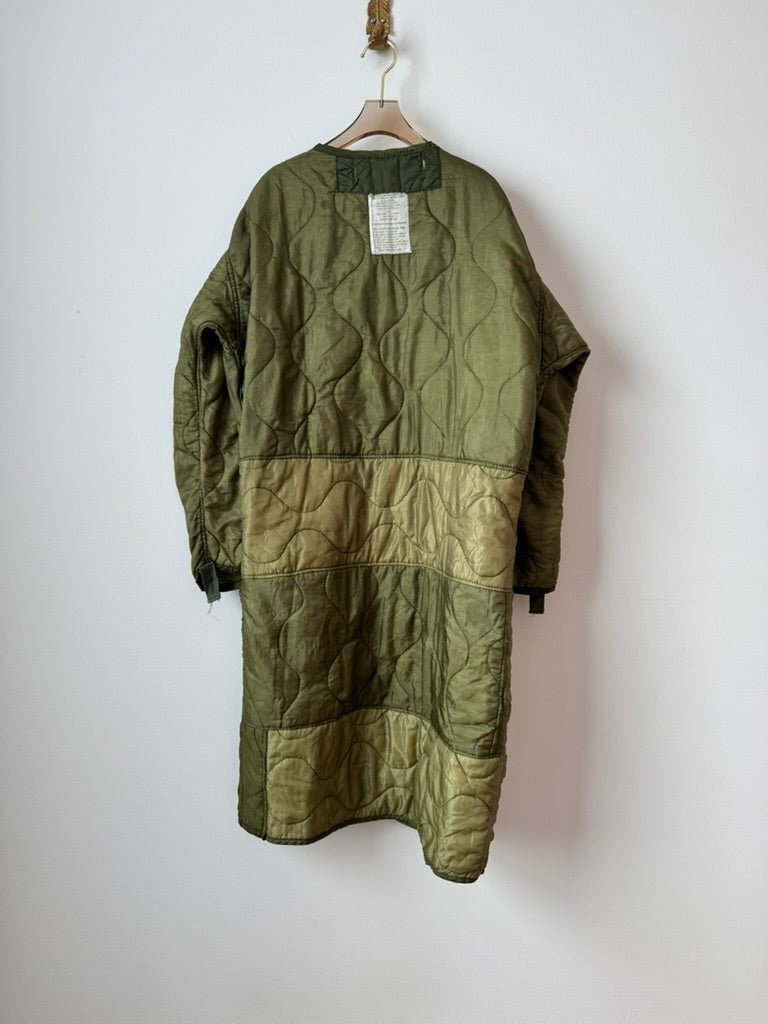 Olive Green Army Liner Quilted Parka w/ Olive Buttons (Reworked) - Made X Hudson