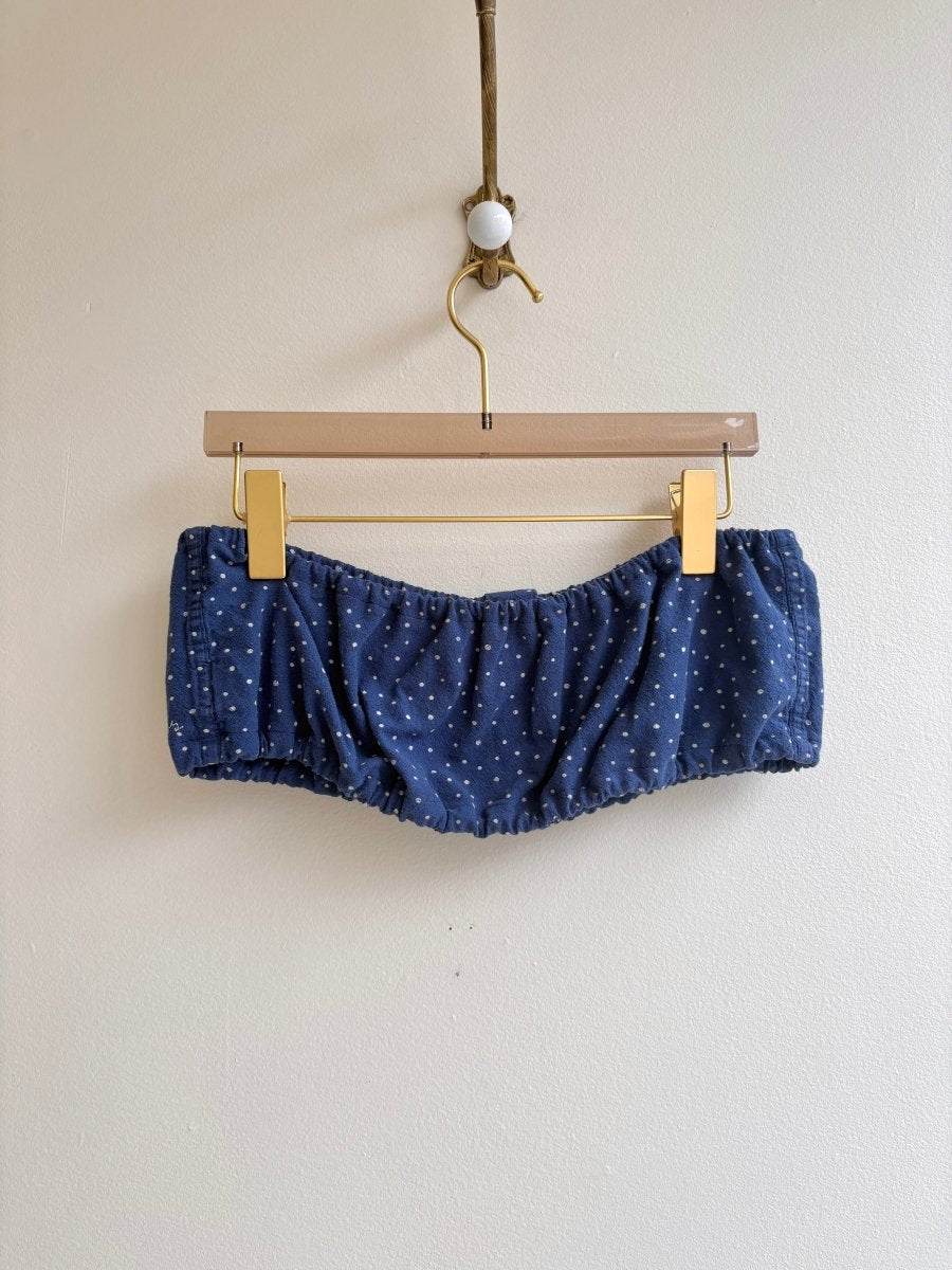 Blue and White Polka Dot Bandeau Top (Reworked) - Made X Hudson
