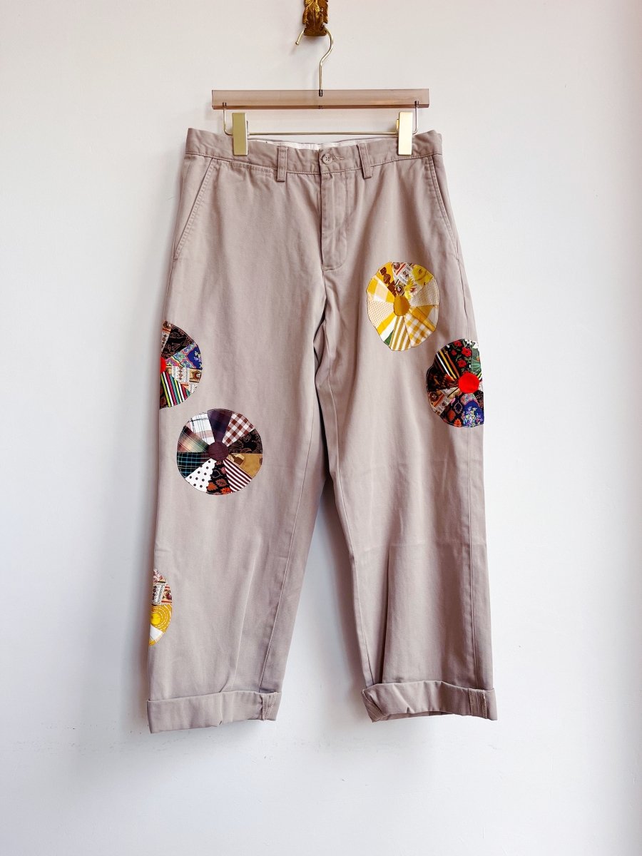 Dresden Quilted Plate Blocks Chino Pant | Yellow & Red Focused (Reworked) - Made X Hudson