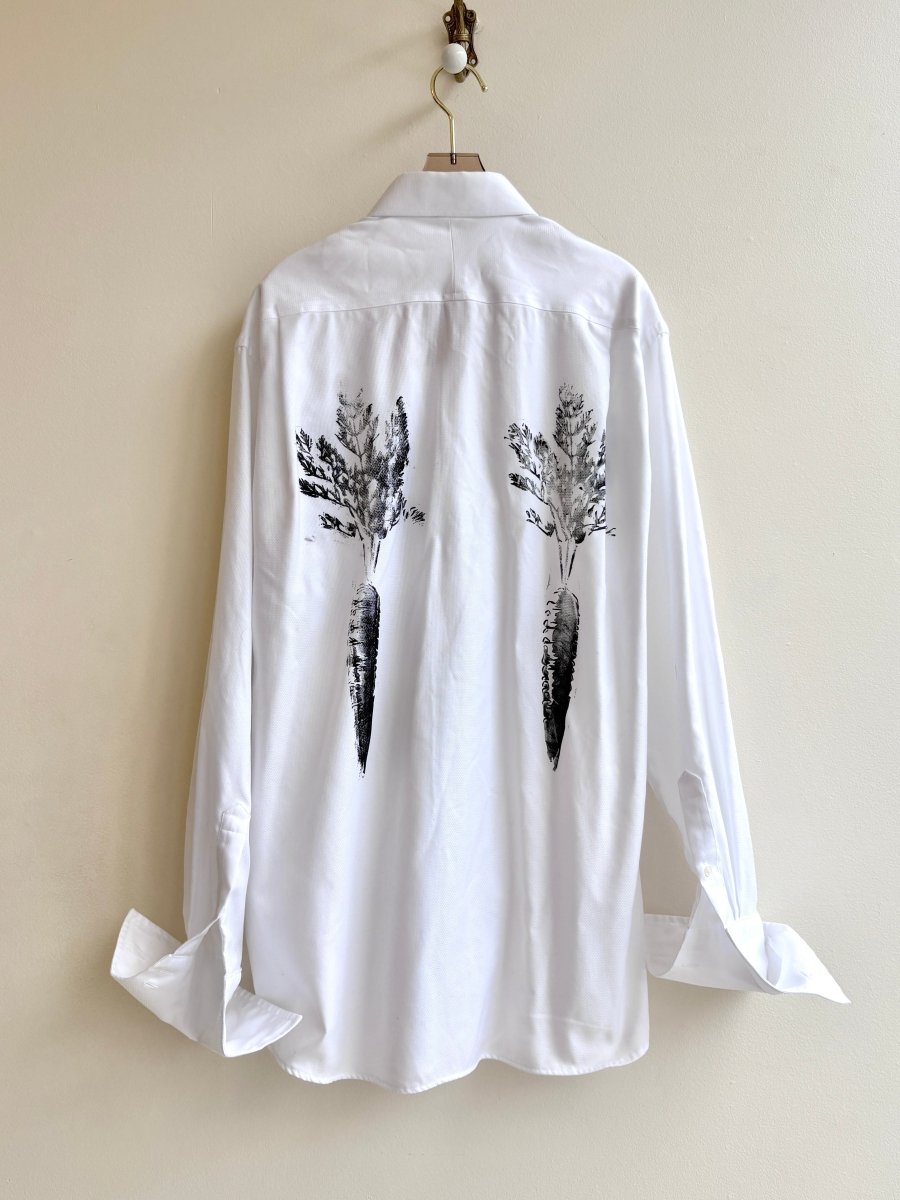 “Elliot” Carrot Print Tuxedo Shirt (Reworked) - Made X Hudson