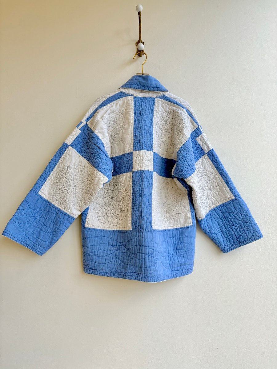 Heirloom Quilt Coat (Sky Blue/ White) - Made X Hudson
