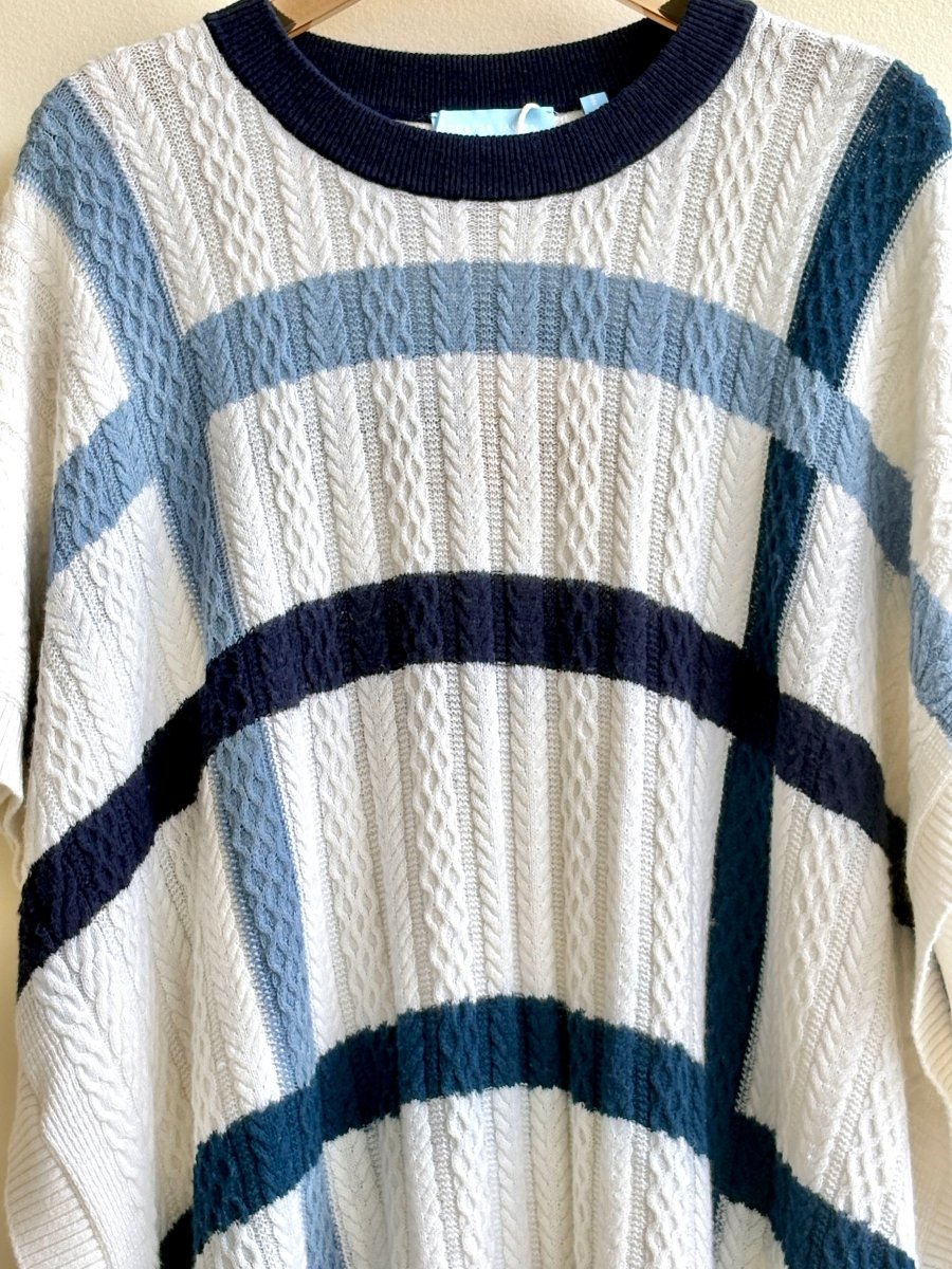 Draper James | Knit Sweater Vest White & Blue Stripe (Vintage) - Made X Hudson