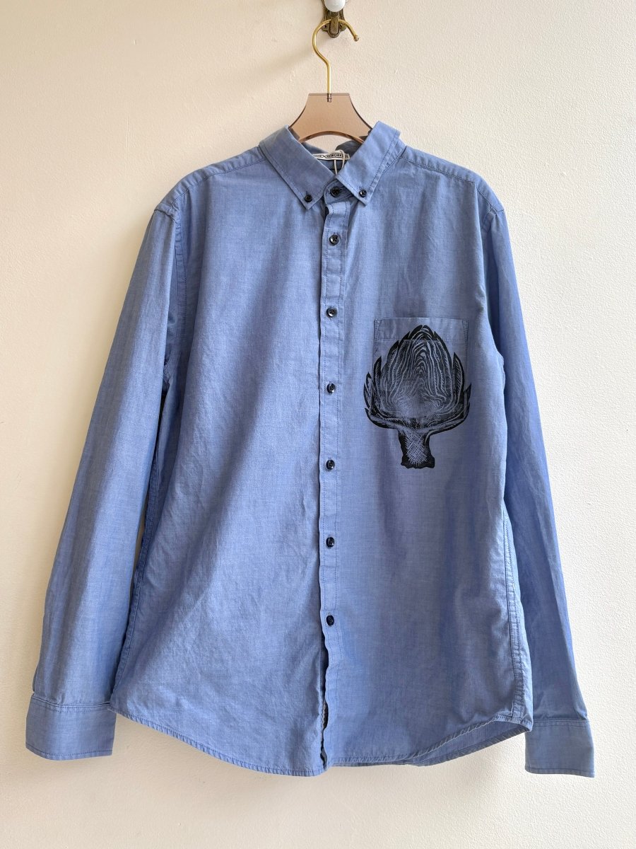 “Colin” Blue Chambray Artichoke Pocket Print (Reworked) - Made X Hudson