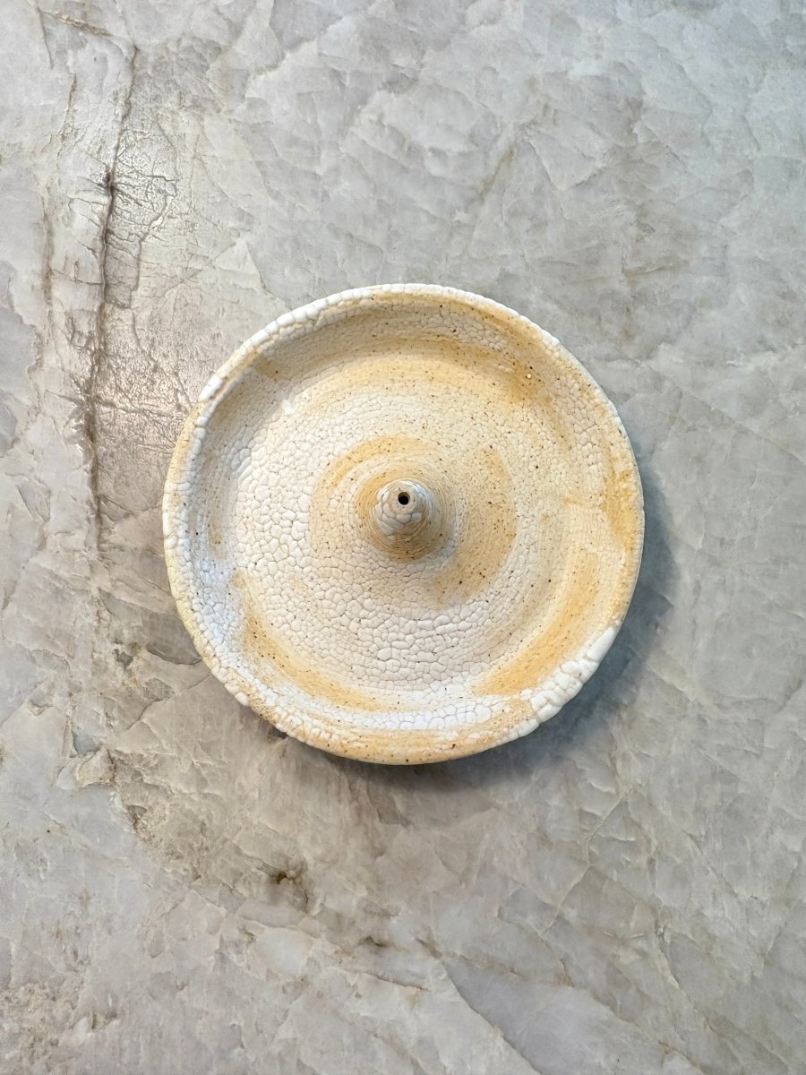 Cream & Orange Crackle Incense Holder - Made X Hudson
