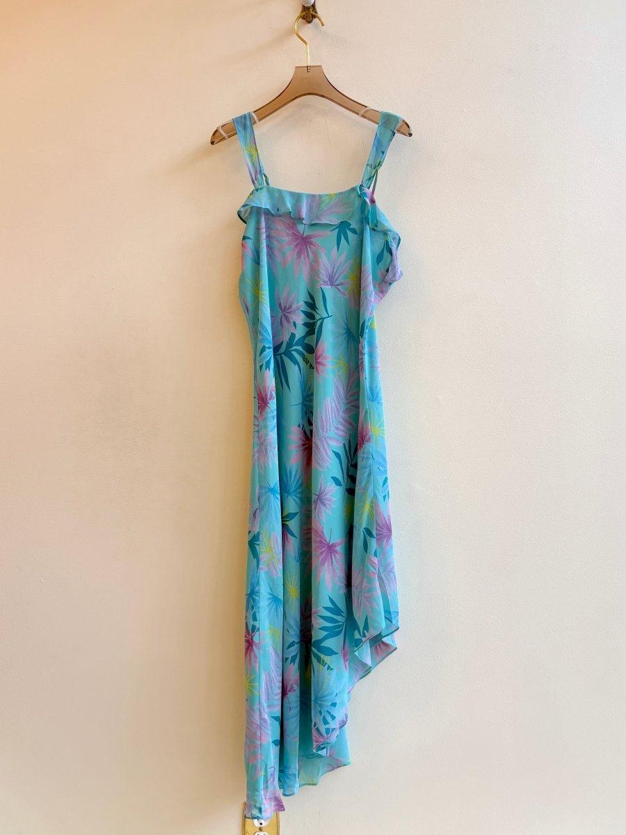 Private Luxuries | Island Palm Turquoise Tank Dress (Vintage) - Made X Hudson
