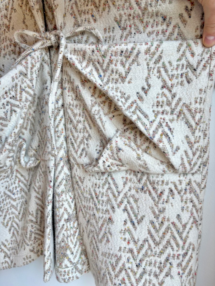 White & Flax Chevron Multi Color Speckled Long Chore Jacket - Made X Hudson