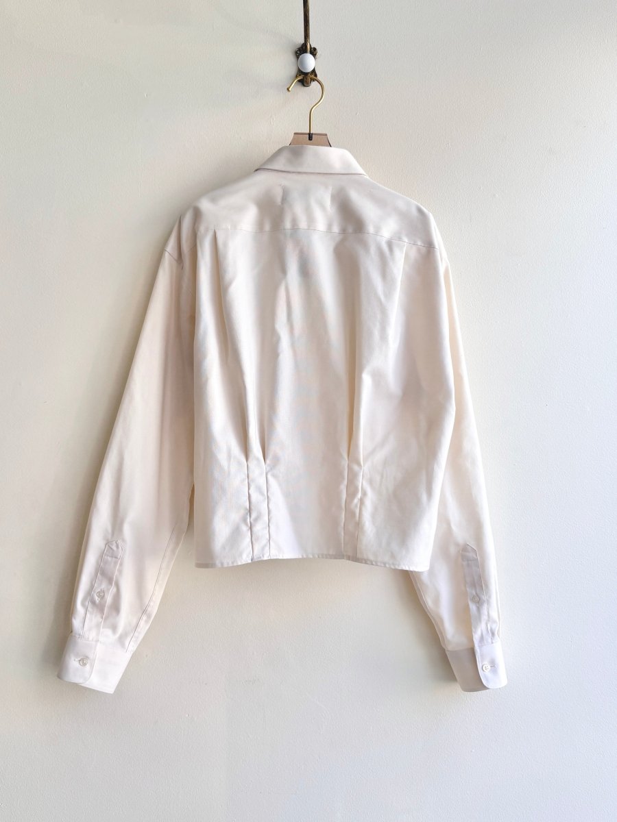 The Kevin Top | Butter Yellow Cotton Button Down Top w/ Gathered Waist (Reworked) - Made X Hudson