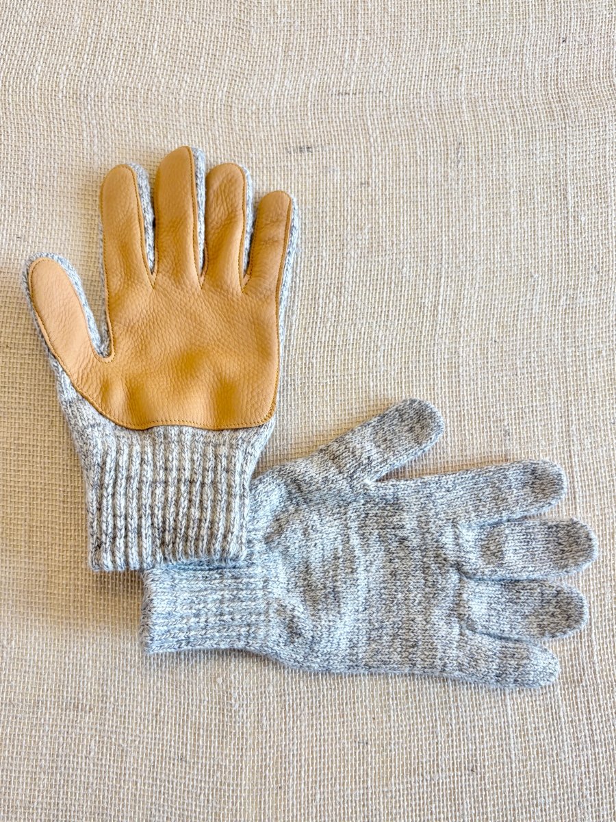 Wool Gloves w/ Leather Palms | Men’s One Size (Multiple Colors) - Made X Hudson