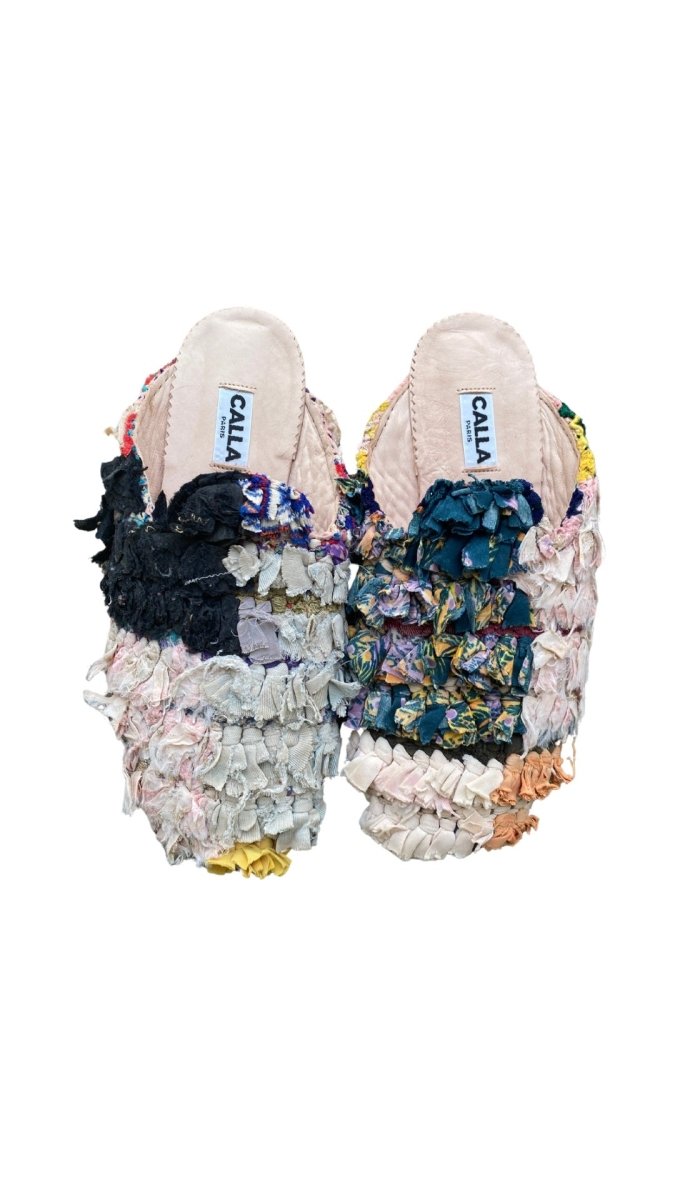 Niki Babouche Flats In Colors Black, Pale Pink, Grey, & Teal (Size 43) - Made X Hudson