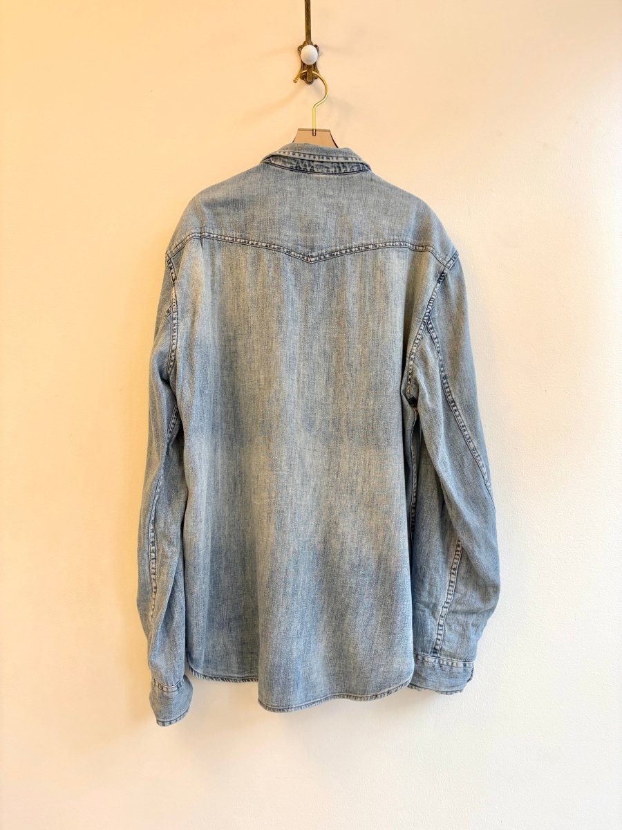 John Varvatos | Denim Pearl Snap Button Front Shirt (Vintage) - Made X Hudson