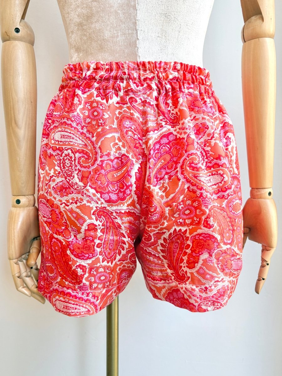 Bright Coral and Lavender Paisley Town Shorts - Made X Hudson