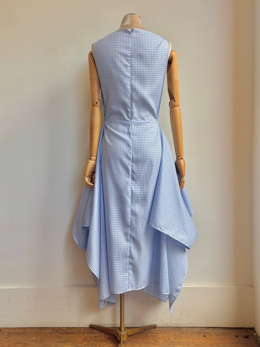 Zero-Waste Dress in Sky Blue Gingham - Made X Hudson