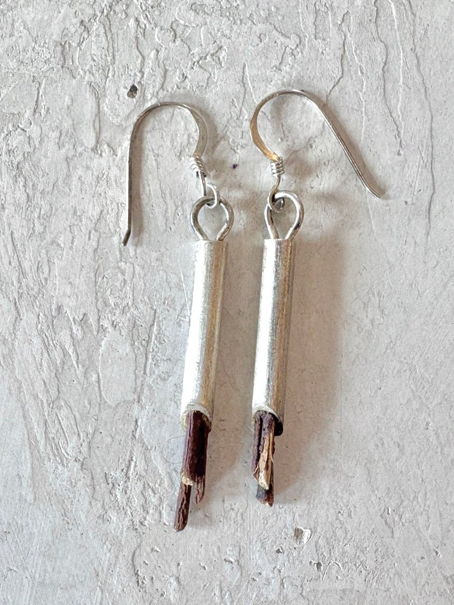 Handmade Sterling Silver Birchwood Earrings - Made X Hudson