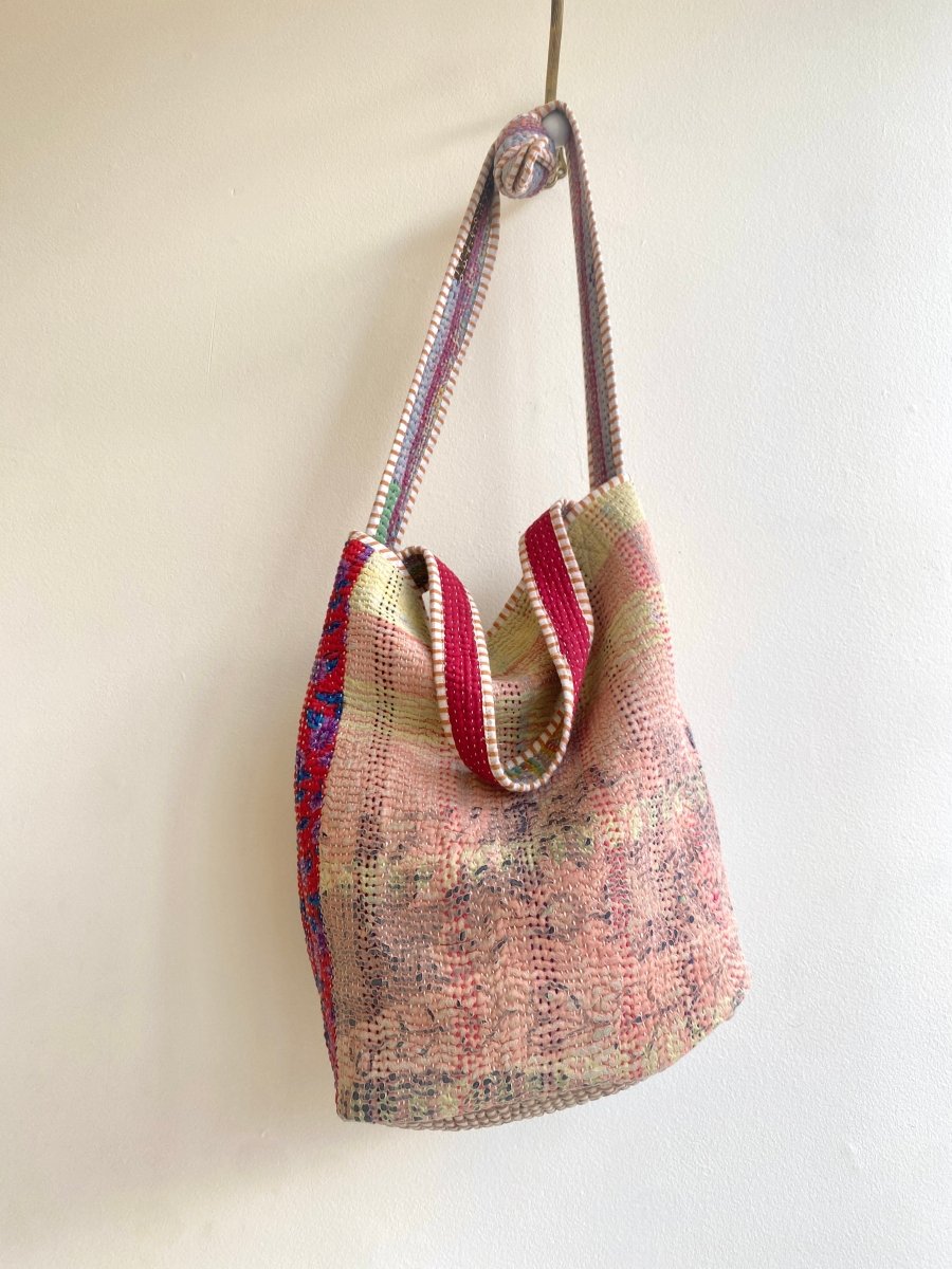 Reversible Xoti II Tote Bag in Colors Sage, Red & Lime, Blush - Made X Hudson