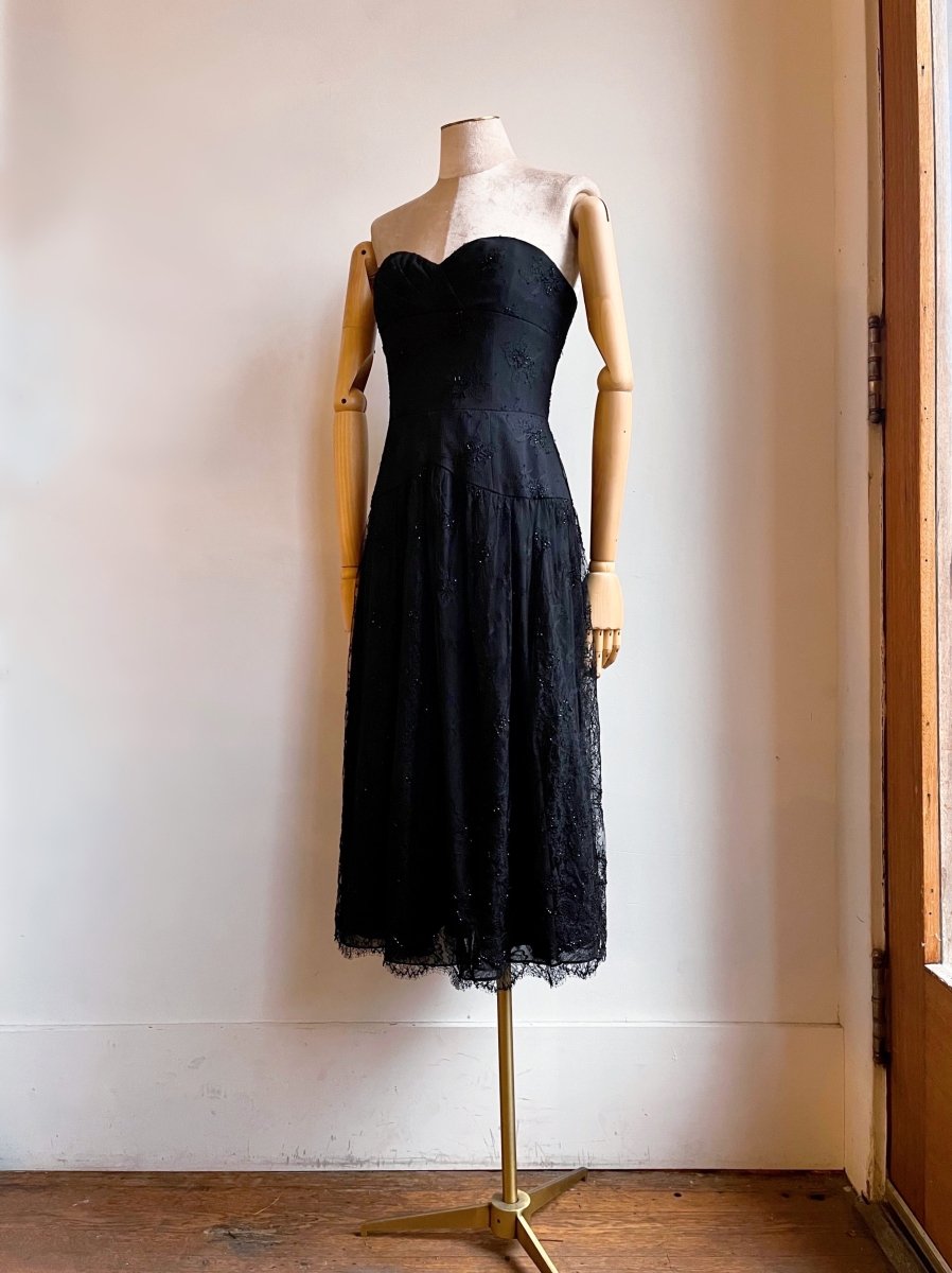 Carmen Marc Valvo | Strapless Beaded Lace Dress (Vintage) - Made X Hudson