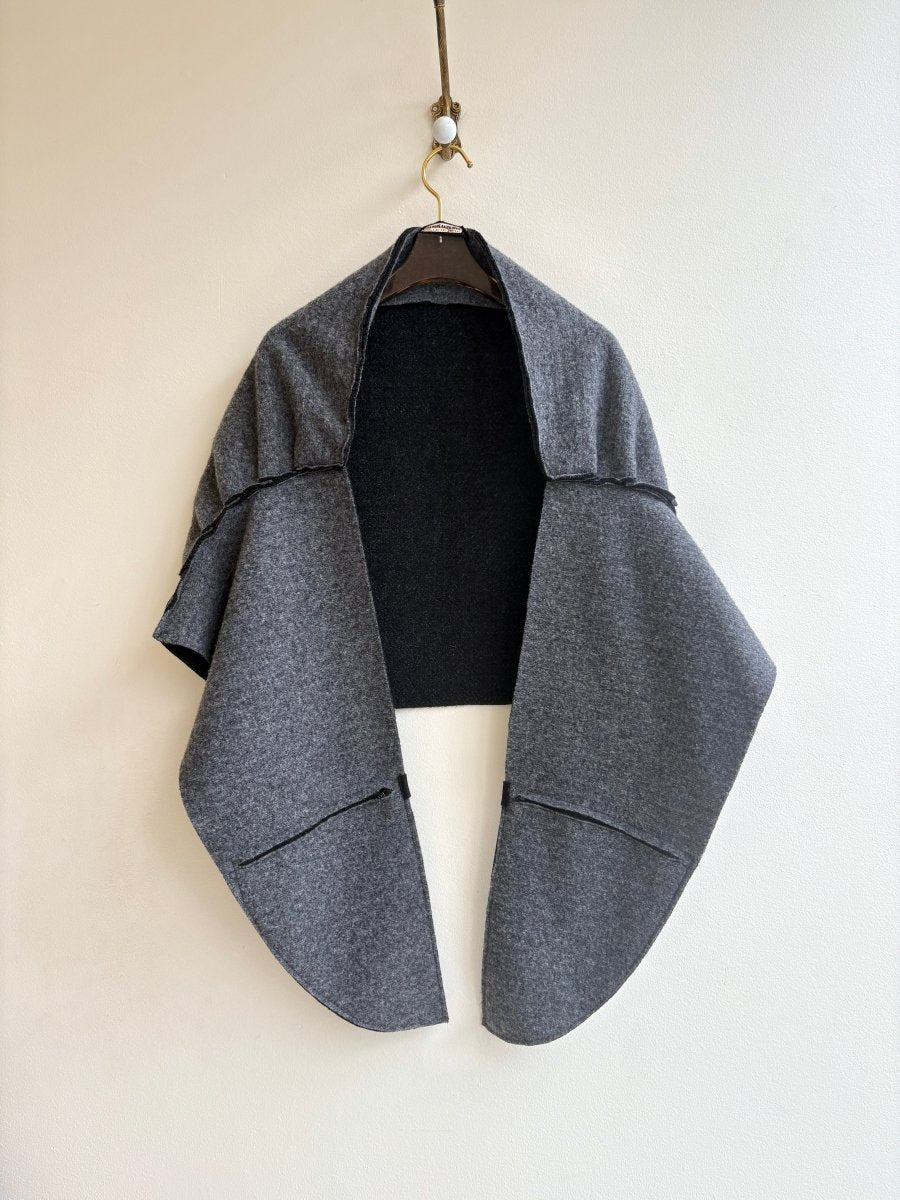 Dark Grey Shawl w/ 2 Pockets - Made X Hudson