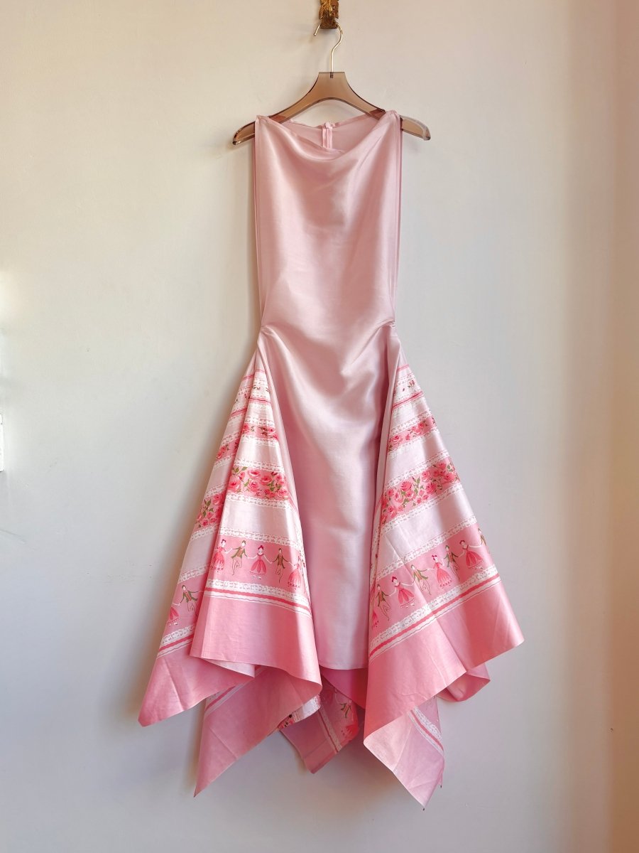 Zero - Waste Dress in Printed Dancing Couple & Ballet Slipper Pink - Made X Hudson